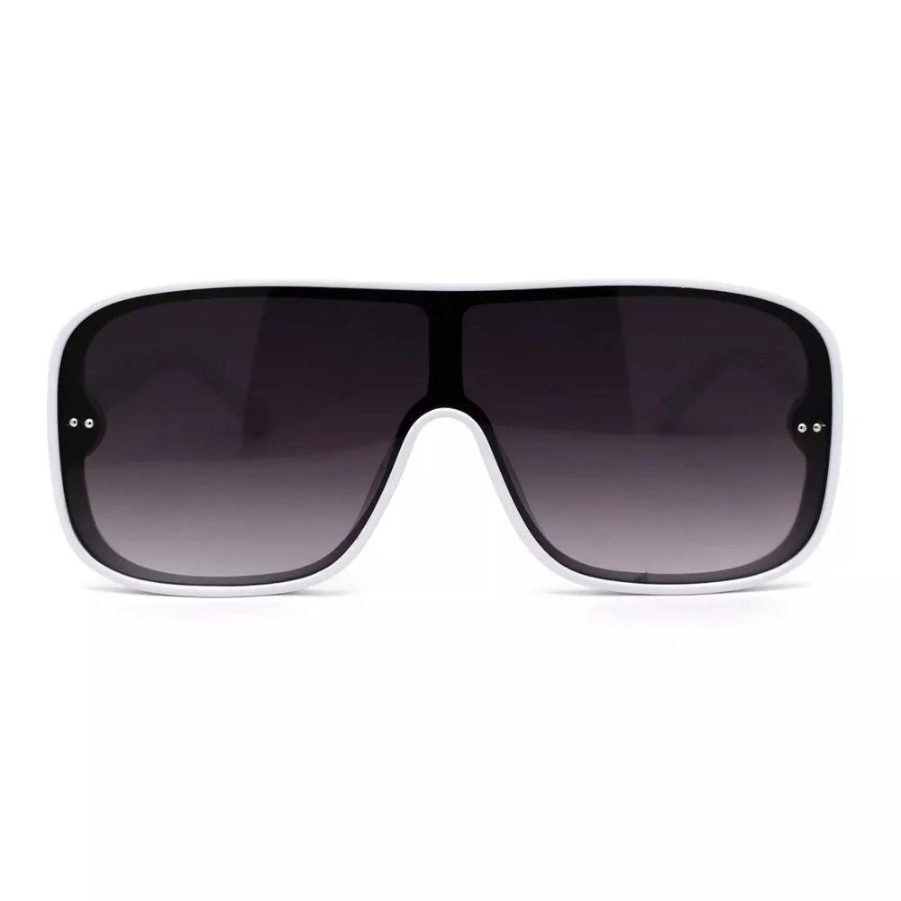 Sunglasses Men Fashion Trendy White Frame UV400 Protect Bold Shield  Modern 2026